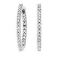 thumbnail image 1 of 10K White Gold 1 ct. Diamond "In and Out" Hoop Earrings, 1 of 2