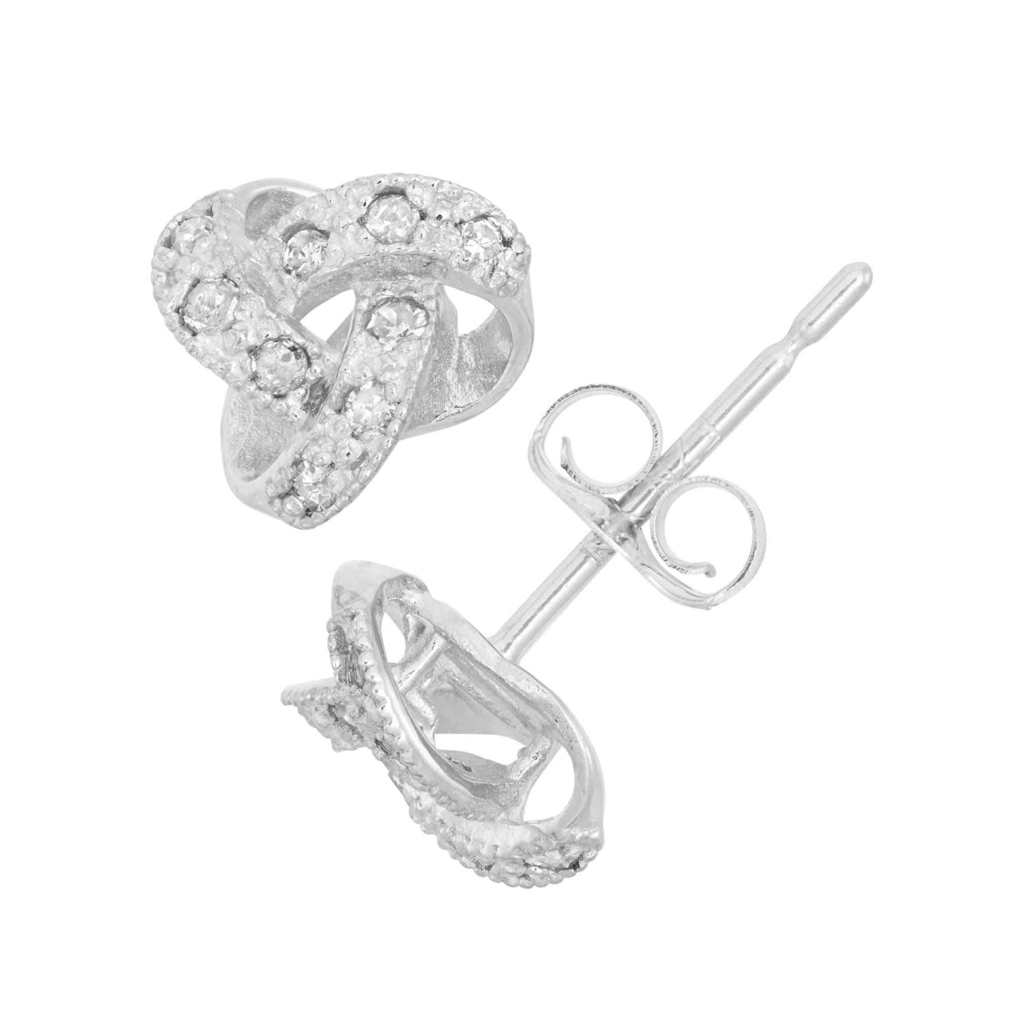 10K White Gold .1 tcw diamond petite love knot pendant