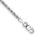 thumbnail image 1 of 10K White Gold 10 in. 2 mm Diamond-Cut Rope Chain, 1 of 1