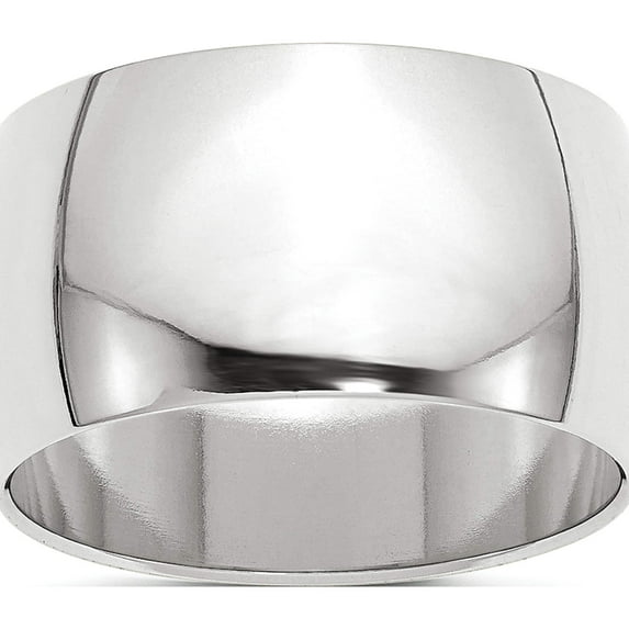 10K White Gold 10Kw 12mm Half Round Band Size 7 Made In United States 1whr120-7