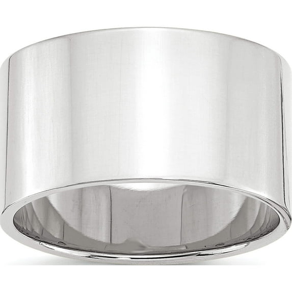 10K White Gold 10Kw 12mm Ltw Flat Band Size 9.5 Made In United States 1wfll120-9.5