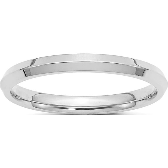 10K White Gold 10Kw 2.5mm Knife Edge Comfort Fit Band Size 13.5 Made In United States 1wkec025-13.5