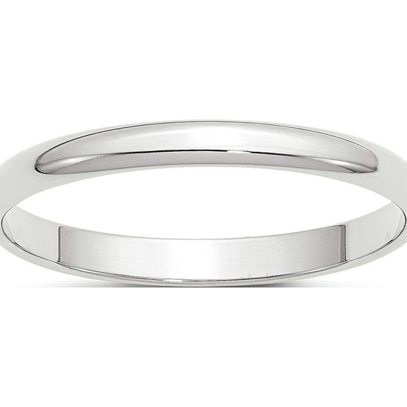 10K White Gold 10Kw 2.5mm Ltw Half Round Band Size 12 Made In United States 1whrl025-12