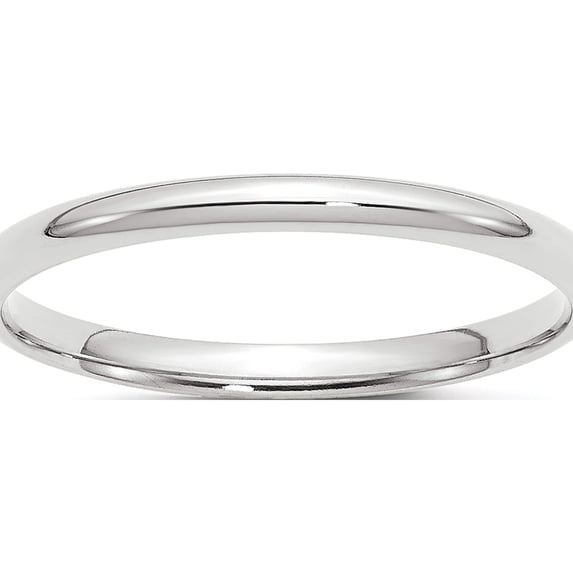 10K White Gold 10Kw 2mm Ltw Comfort Fit Band Size 6.5 Made In United States 1wcfl020-6.5