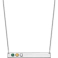 thumbnail image 1 of 10K White Gold 10Kw 3 Birthstone With 18K Bezel Large Bar Necklace (18 X 38.28) Made In United States 10xna1085/3w, 1 of 5