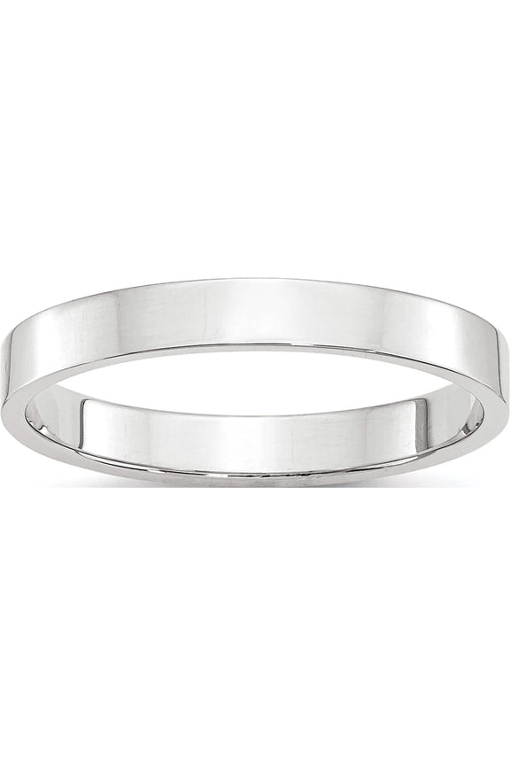 10K White Gold 10Kw 3mm Ltw Flat Band Size 4 Made In United States 1wfll030-4