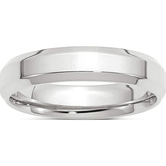 10K White Gold 10Kw 5mm Bevel Edge Comfort Fit Band Size 4.5 Made In United States 1wbec050-4.5