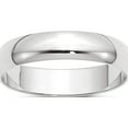 thumbnail image 1 of 10K White Gold 10Kw 5mm Ltw Half Round Band Size 9 Made In United States 1whrl050-9, 1 of 5