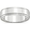 thumbnail image 1 of 10K White Gold 10Kw 6mm Flat With Step Edge Band Size 7 Made In United States 1wfle060-7, 1 of 5