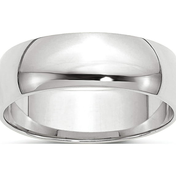 10K White Gold 10Kw 6mm Ltw Half Round Band Size 11 Made In United States 1whrl060-11