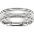 thumbnail image 1 of 10K White Gold 10Kw 7mm Double Milgrain Comfort Fit Band Size 13.5 Made In United States 1wdmc070-13.5, 1 of 5