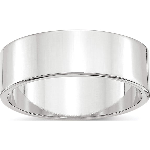 10K White Gold 10Kw 7mm Ltw Flat Band Size 10 Made In United States 1wfll070-10
