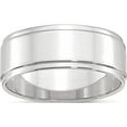 thumbnail image 1 of 10K White Gold 10Kw 8mm Flat With Step Edge Band Size 5 Made In United States 1wfle080-5, 1 of 5