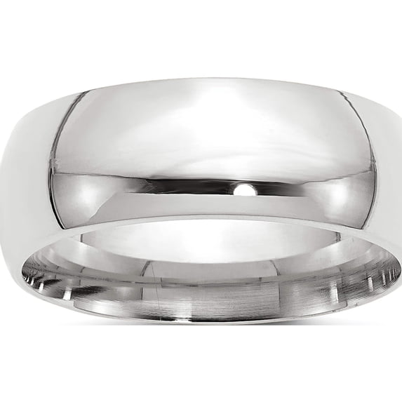 10K White Gold 10Kw 8mm Standard Comfort Fit Band Size 11.5 Made In United States 1wcf080-11.5