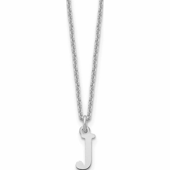 10K White Gold 10Kw Cutout Letter J Initial Necklace Made In United States -Jewelry By Sweet Pea