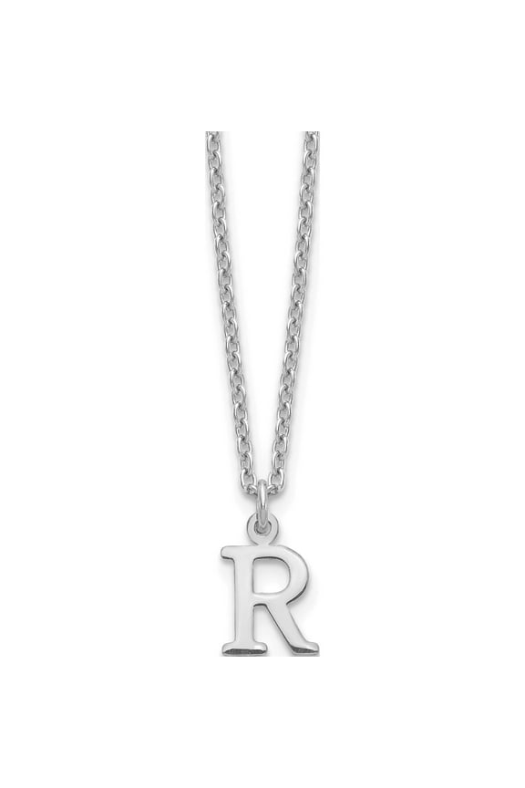 10K White Gold 10Kw Cutout Letter R Initial Necklace Made In United States 10xna727w/r