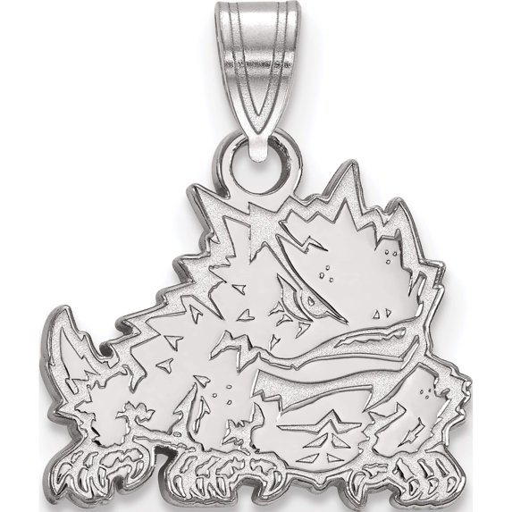 10K White Gold 10Kw Logoart Texas Christian University Small Pendant (17 X 15) Made In United States 1w017tcu