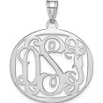 thumbnail image 1 of 10K White Gold 10Kw Polished Large Circle Monogram Pendant (25 X 28) Made In United States -Jewelry By Sweet Pea, 1 of 2