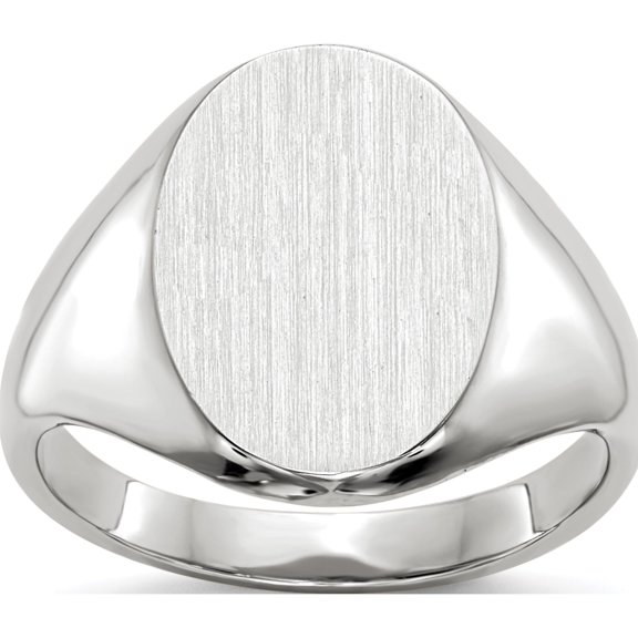 10K White Gold 11.5X8.0Mm Closed Back Signet Ringsize 6 (Width 2 To 11) - Jbsp