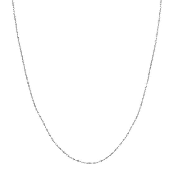10K White Gold 16" 1.20mm Replacement Rope Chain Necklace w/ Lobster Lock - Women