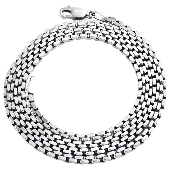10K White Gold 2.25mm Hollow Open Square Box Chain Unisex Necklace 24 Inch