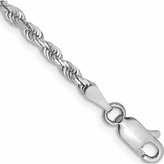 10K White Gold 2.75mm D/C Quadruple Rope Chain (9 X 2.75) Made In Peru 10wqt021-9