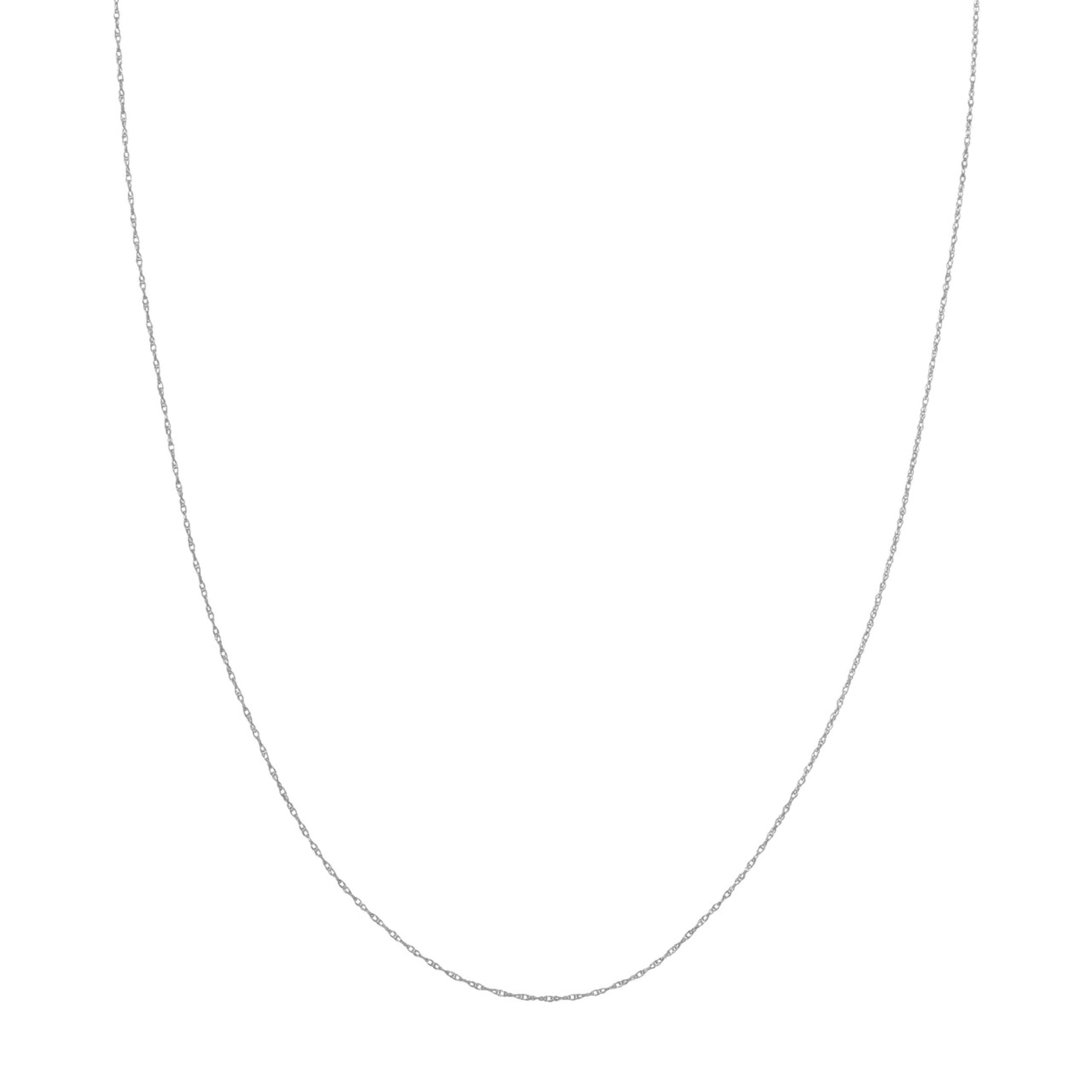 10K White Gold 20" 0.80mm Replacement Rope Chain Necklace w/ 5mm Spring Ring - Women