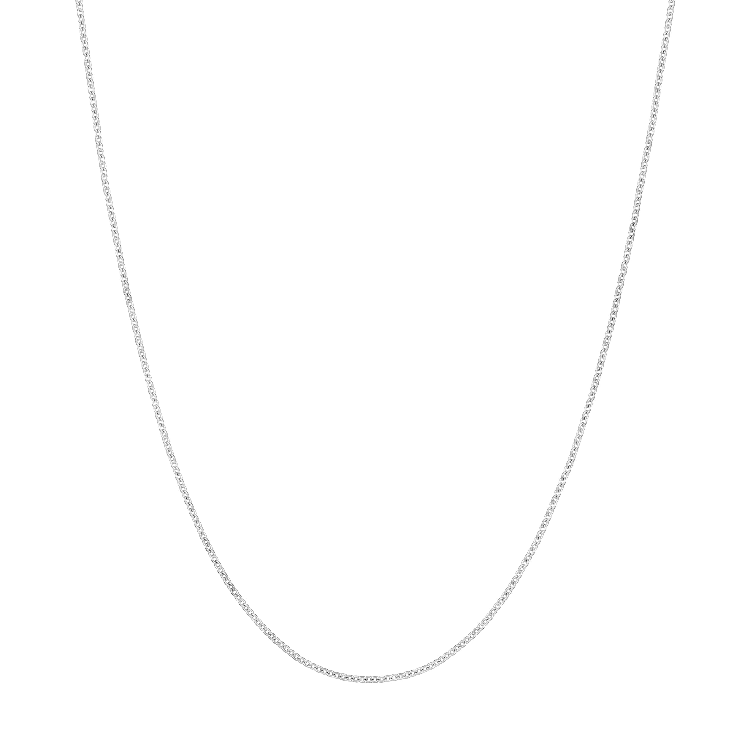 10K White Gold 20" 1.05mm Tight Cable Chain Necklace w/ Lobster Lock - Women