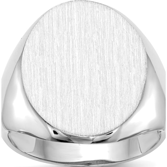 Jewelry by Sweet Pea 10K White Gold 20.5x16.0mm Ovall Open Back Signet Ring
