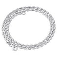 thumbnail image 1 of 10K White Gold 2MM Rice Typhoon Moon Cut Italian Bead Chain Necklace 18 Inch, 1 of 9
