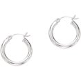 thumbnail image 1 of 10K White Gold 2x15mm Hoop Earring with Hinged Closure., 1 of 3