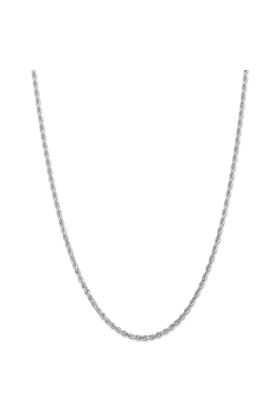 10K White Gold 3.0mm Diamond Cut Quadruple Rope Chain 20 Inch