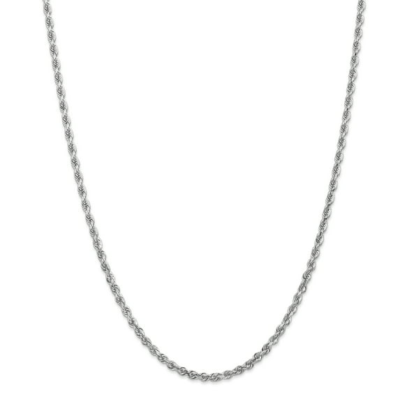 10K White Gold 3.35mm Diamond Cut Quadruple Rope Chain 18 Inch