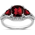 thumbnail image 1 of 10K White Gold 3 Stone Garnet And Diamond Ringsize 7 (Width 2 To 2.4) - Jbsp, 1 of 5