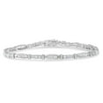thumbnail image 1 of 10K White Gold 3ct TDW Geometric Pattern Diamond Tennis Bracelet (H-I,SI2-I1), 1 of 7