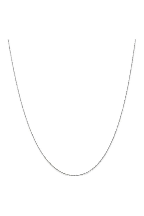 10K White Gold .5 mm Carded Cable Rope Chain 18 Inch