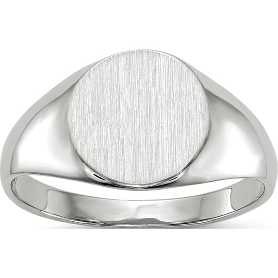 10K White Gold 9.0X9.0Mm Closed Back Signet Ringsize 6 (Width 2 To 8.8) - Jbsp