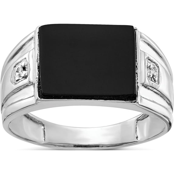 10K White Gold Aa Diamond Men's Ringsize 10 (Width 4 To 11) - Jbsp