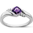 thumbnail image 1 of 10K White Gold Amethyst And Diamond Ringsize 7 (Width 1.75 To 2.5) - Jbsp, 1 of 5
