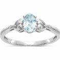 thumbnail image 1 of 10K White Gold Aquamarine And Diamond Ring (Size 7) Made In India 10xb288, 1 of 6