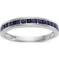 thumbnail image 1 of 10K White Gold Blue Sapphire Bandsize 7 (Width 2.9 To 1.7) - Jbsp, 1 of 5
