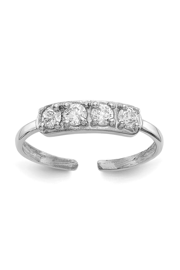 10K White Gold CZ Toe Ring