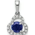 thumbnail image 1 of 10K White Gold Created Sapphire And Diamond Pendant (Width 7.8) (Length 13.9) - Jbsp, 1 of 5