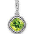 thumbnail image 1 of 10K White Gold Cushion Peridot And Diamond Pendant (Width 9.2) (Length 15.1) - Jbsp, 1 of 5