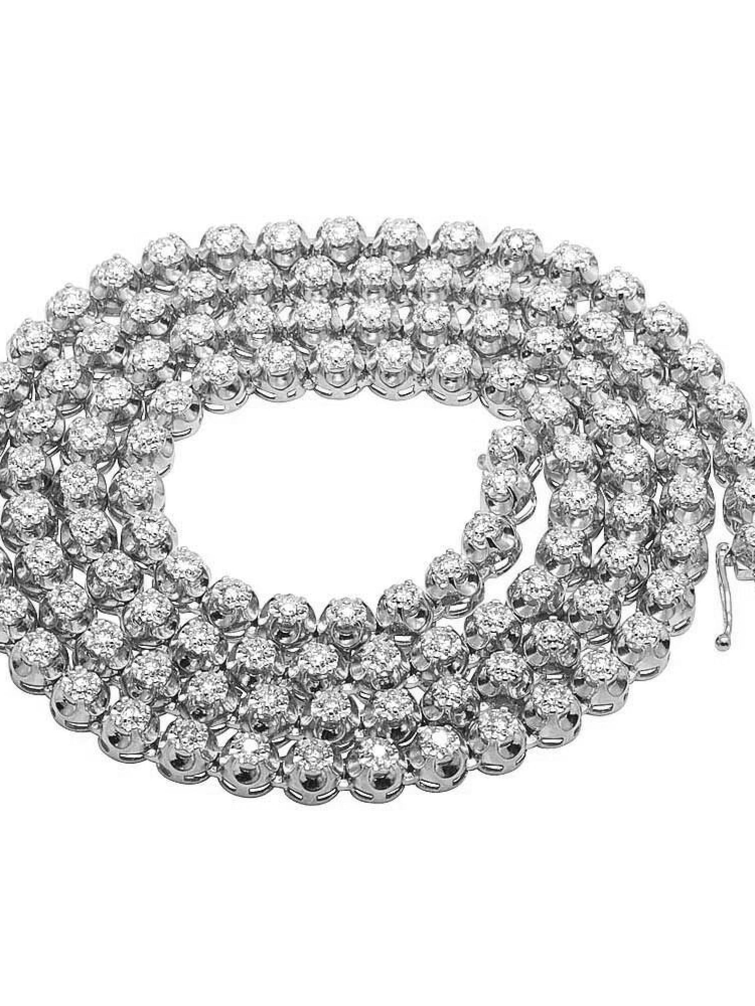 10K White Gold Diamond 7MM Tennis Chain Necklace 8 CT 33
