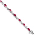 thumbnail image 1 of 10K White Gold Diamond And Ruby Bracelet (Width 4) (Length 7) - Jbsp, 1 of 5