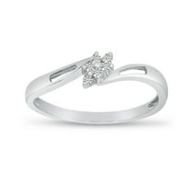 10K White Gold Diamond Cluster Ring