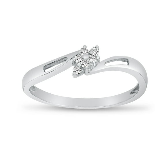 10K White Gold Diamond Cluster Ring