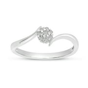 DIRECT-JEWELRY 10K White Gold Diamond Cluster Ring