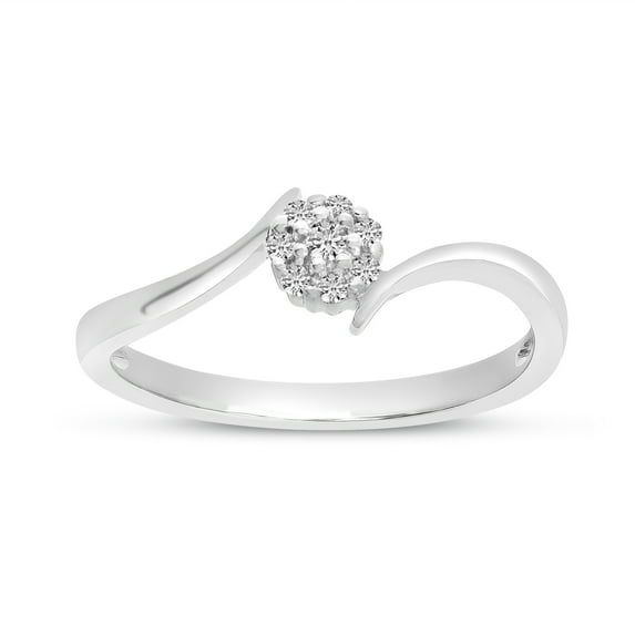 10K White Gold Diamond Cluster Ring
